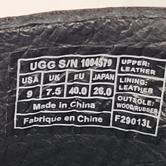 UGG Skyler Women's Black Leather Platform Heel Clogs 1004579 US Size 9 - Picture 9 of 9